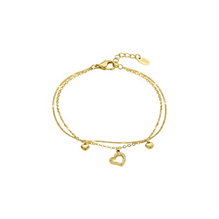 Pulsera Lotus Style Corazones Acero Baño Oro LS2776-2/2