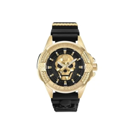 Reloj Philipp Plein The Skull Dorado y Negro Analógico Hombre PWAAA0221
