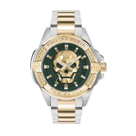 Reloj Philipp Plein The Skull Plateado, Dorado y Verde Analógico Hombre PWAAA2825