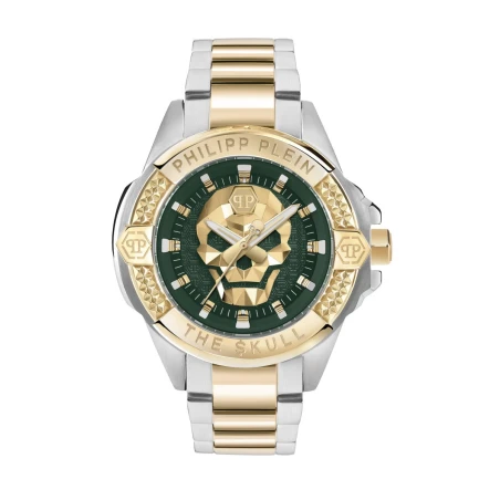 Reloj Philipp Plein The Skull Plateado, Dorado y Verde Analógico Hombre PWAAA2825