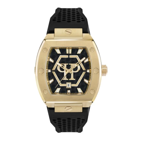 Reloj Philipp Plein The Hexagon Phatom Negro y Dorado Analógico Hombre PWPUA0424