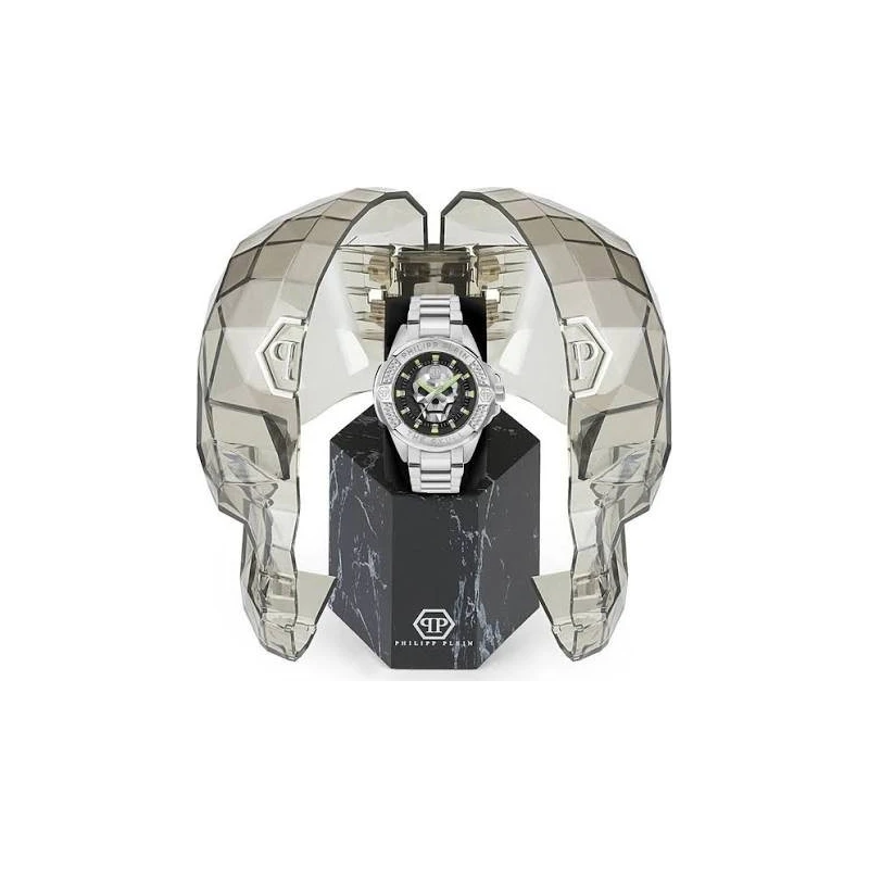 Reloj Philipp Plein The Skull Plateado y Negro Analógico Hombre PWAAA2725