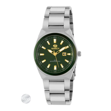 Reloj Marea Plateado y Verde Analógico Mujer B36224/3