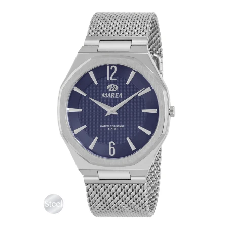Reloj Marea Plateado y Azul Analógico Hombre B54309/1