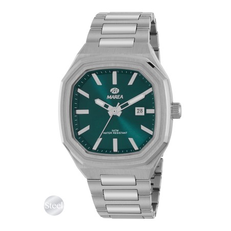 Reloj Marea Plateado y Verde Analógico Hombre B36228/5