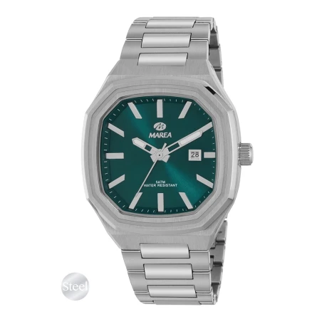 Reloj Marea Plateado y Verde Analógico Hombre B36228/5