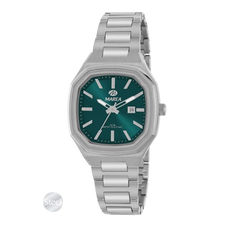 Reloj Marea Plateado y Verde Analógico Mujer B36229/5
