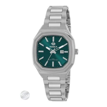 Reloj Marea Plateado y Verde Analógico Mujer B36229/5