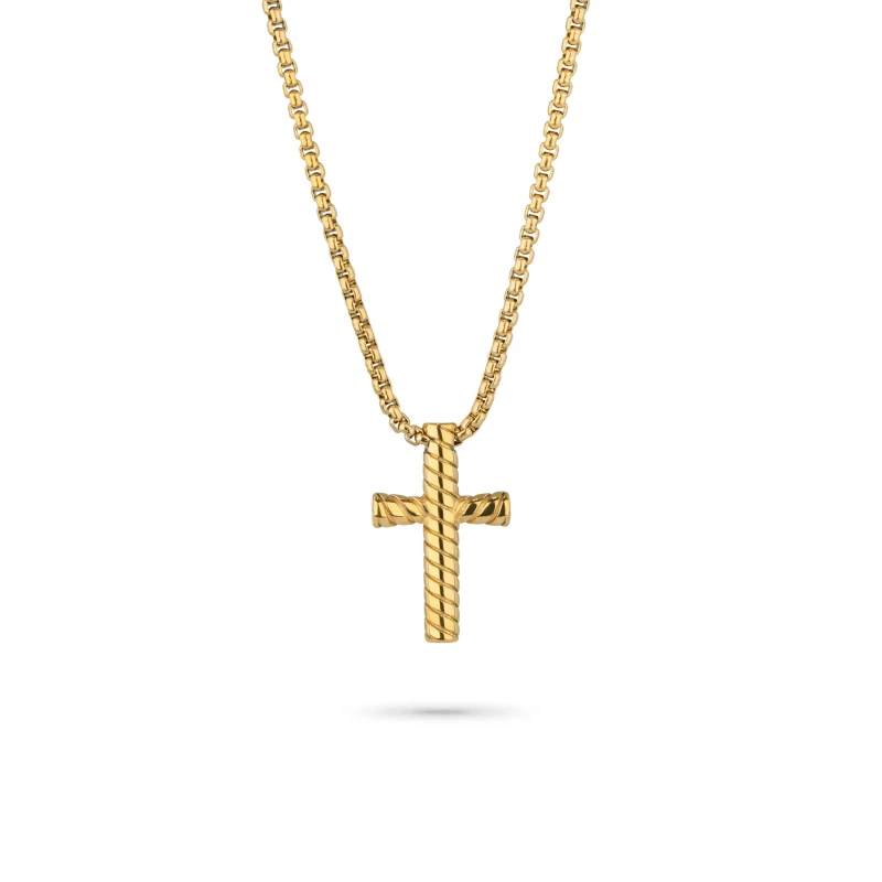 Collar Radiant Iconclast Cruz Acero Dorado Hombre RH000321