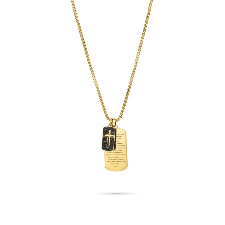 Collar Radiant Bohem Chapas Acero Dorado Hombre RH000390