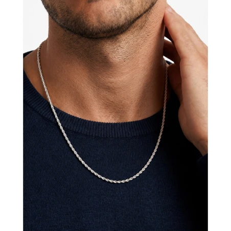 Collar Radiant Curly Acero Plateado Hombre RH000393