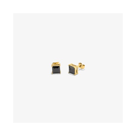 Pendientes Radiant Atlante Acero Dorado y Piedra Ónix Hombre RH000309