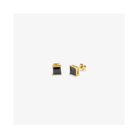 Pendientes Radiant Atlante Acero Dorado y Piedra Ónix Hombre RH000309