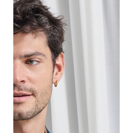 Pendiente Individual Radiant Curly Aro Acero Dorado Hombre RH000392