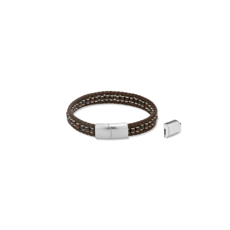 Pulsera Radiant Boheme Piel Marrón y Acero Hombre RH000367