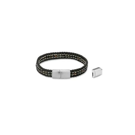 Pulsera Radiant Boheme Piel Marrón y Acero Hombre RH000368