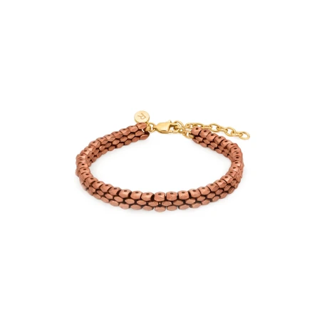 Pulsera Radiant S-Tyle Acero Dorado y Marrón Hombre RH000378