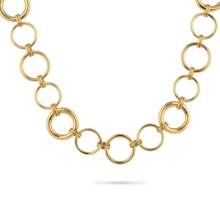Collar Radiant Knots Loops Círculos Acero Dorado Mujer RY000394