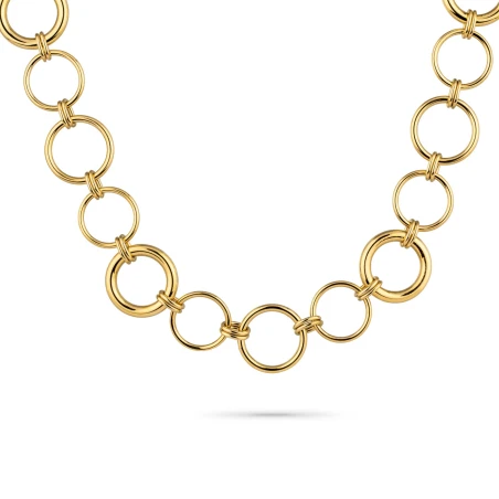 Collar Radiant Knots Loops Círculos Acero Dorado Mujer RY000394