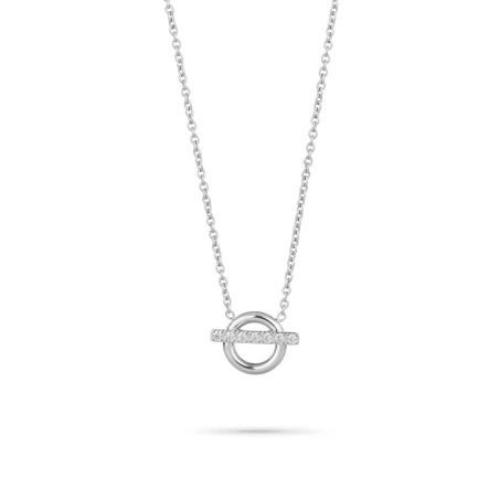 Collar Radiant Frost Acero Plateado Círculo y Circonitas Mujer RY000433