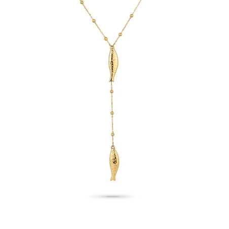 Collar Radiant Sea Vertical Peces Acero Dorado Mujer RY000451