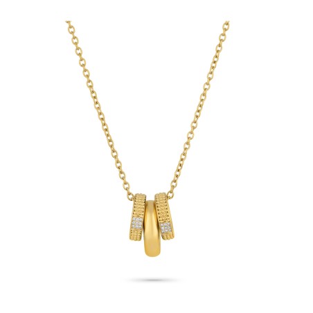 Collar Radiant Boheme Triple Aro Acero Dorado Mujer RY000515