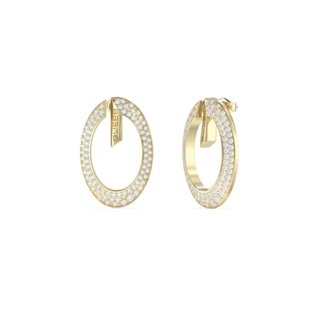 Pendientes Guess Camden Círculos Acero Baño Oro y Cristales Blancos JUBE06334JWYGT-U