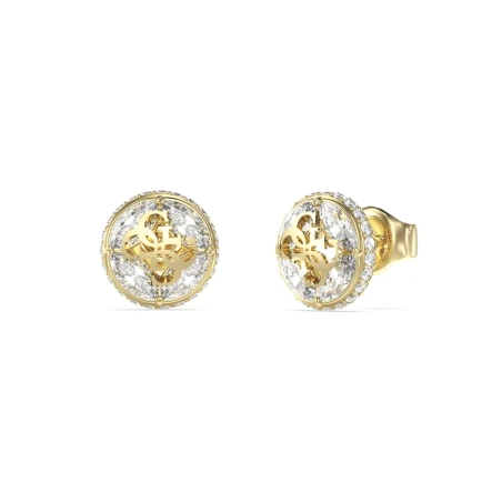 Pendientes Guess 4G Supreme Acero Baño Oro y Cristales Blancos Mujer JUBE06395JWYGT-U
