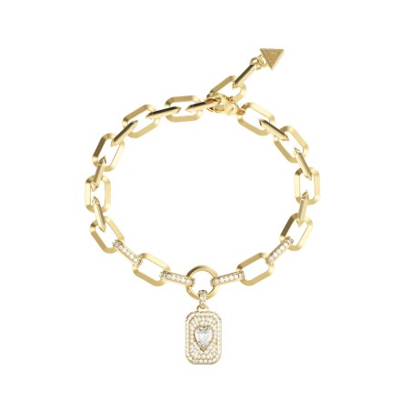Pulsera Guess Crystal Love Acero Baño Oro y Cristales Blancos JUBB06348JWYGS