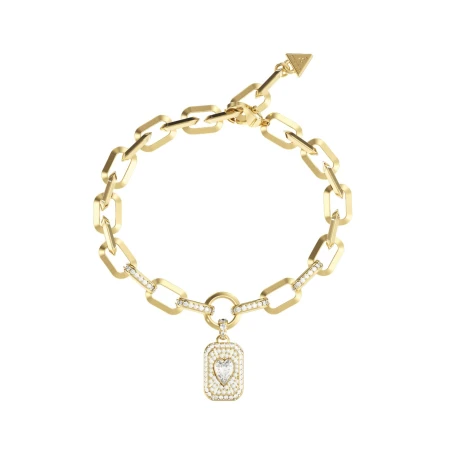Pulsera Guess Crystal Love Acero Baño Oro y Cristales Blancos JUBB06348JWYGS