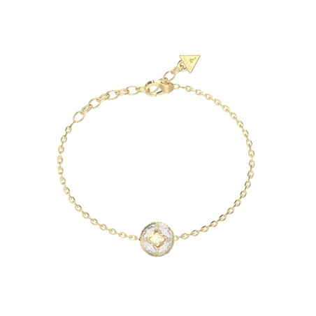 Pulsera Guess 4G Supreme Acero Baño Oro y Cristales Blancos Mujer JUBB06397JWYGS
