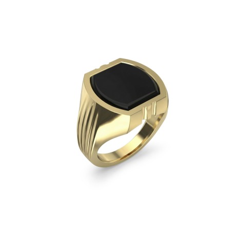 Anillo Guess Life In Tokyo Acero Dorado y Negro Hombre JUMR06098JWYGBK62