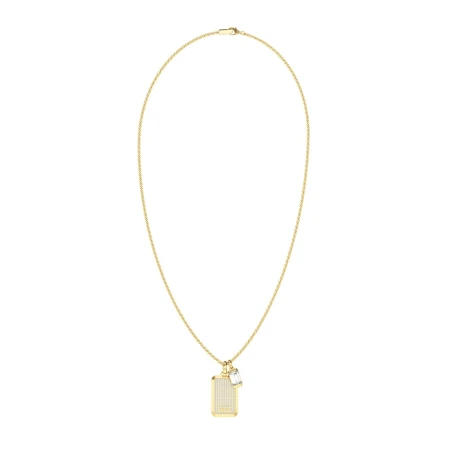 Collar Guess Barrio Acero Baño Oro y Cristales Blancos Hombre JUMN06065JWYGT-U