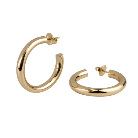 Pendientes Vidal&Vidal Medio Aro Redondeado Baño Oro G2230C