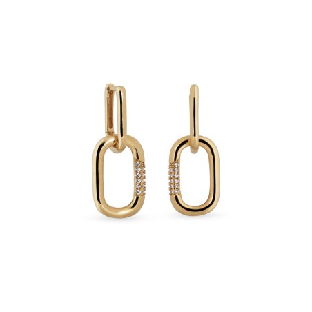 Pendientes Vidal&Vidal Amara Eslabones Baño Oro y Circonitas G4139