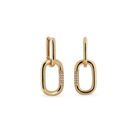 Pendientes Vidal&Vidal Amara Eslabones Baño Oro y Circonitas G4139