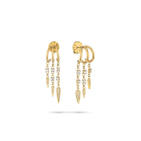 Pendientes Radiant Spikes Acero Dorado y Circonitas Mujer RY000519