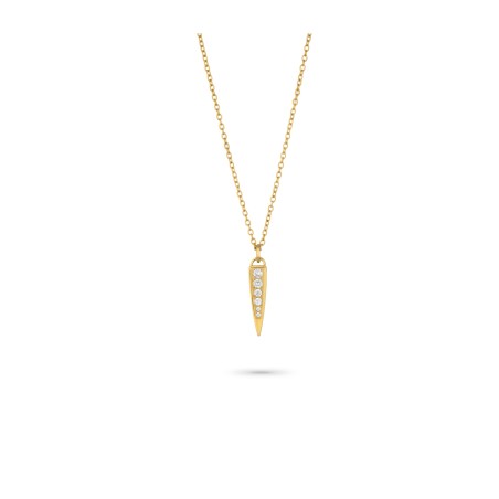 Collar Radiant Spikes Acero Dorado y Circonitas Mujer RY000521