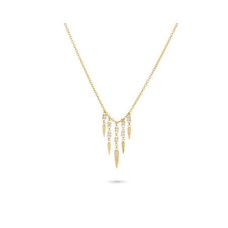 Collar Radiant Spikes Acero Dorado y Circonitas Mujer RY000525