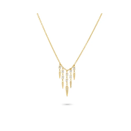 Collar Radiant Spikes Acero Dorado y Circonitas Mujer RY000525
