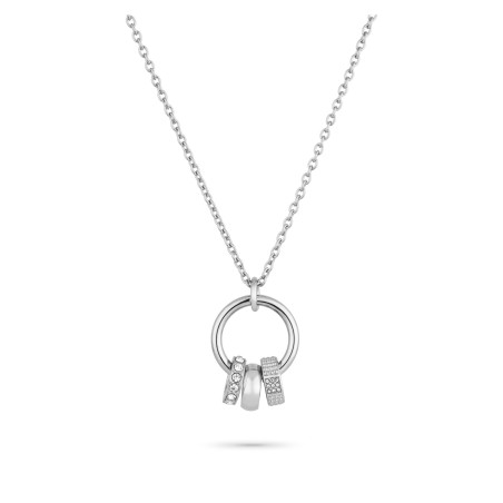 Collar Radiant Boheme Triple Aro Acero Plateado Mujer RY000516