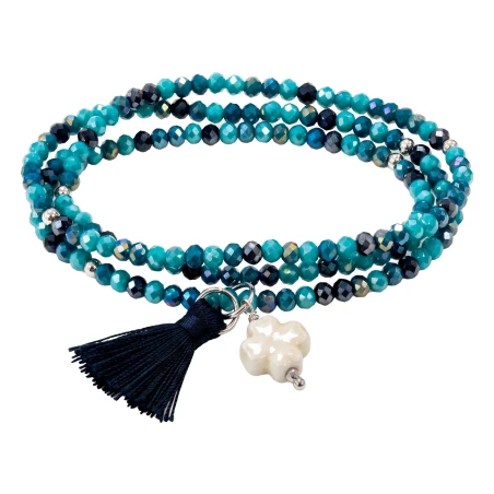 Pulsera Marina García Zen Oslo Baño Rodio y Flor 91361U47