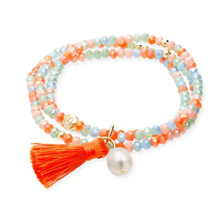 Pulsera Marina García Zen Papaya y Perla 91331UP