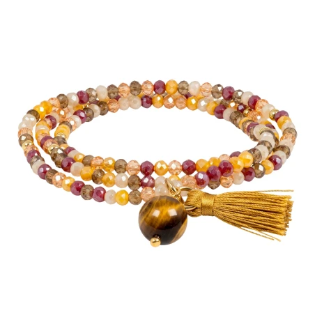 Pulsera Marina García Zen Damasco Baño Oro y Piedra Natural 91364UA
