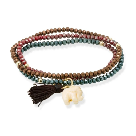 Pulsera Marina García Zen Baño Oro Multicolor y Elefante 90721UE