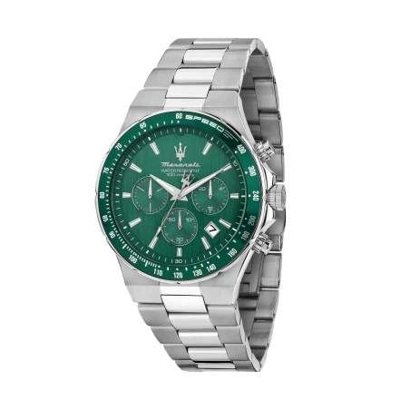 Reloj Maserati Sfida Plateado y Verde Cronógrafo Hombre R8873640030
