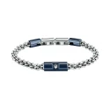 Pulsera Maserati Iconic Acero Plateado y Azul Hombre JM526AVD111