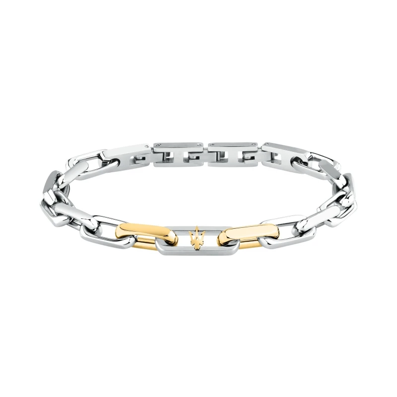 Pulsera Maserati Iconic Acero Plateado y Dorado Hombre JM526AVD115