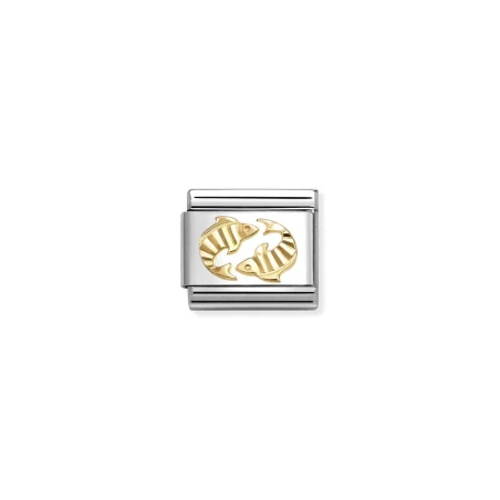 Composable Classic ZODIACO acero y oro 18k Diamantado piscis