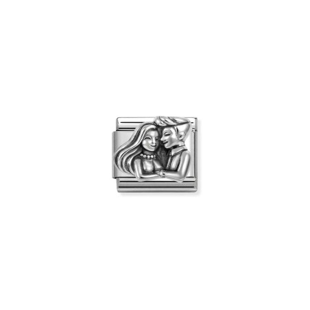 Composable Classic SIMBOLOS OXIDADOS en acero y plata 925 Pareja
